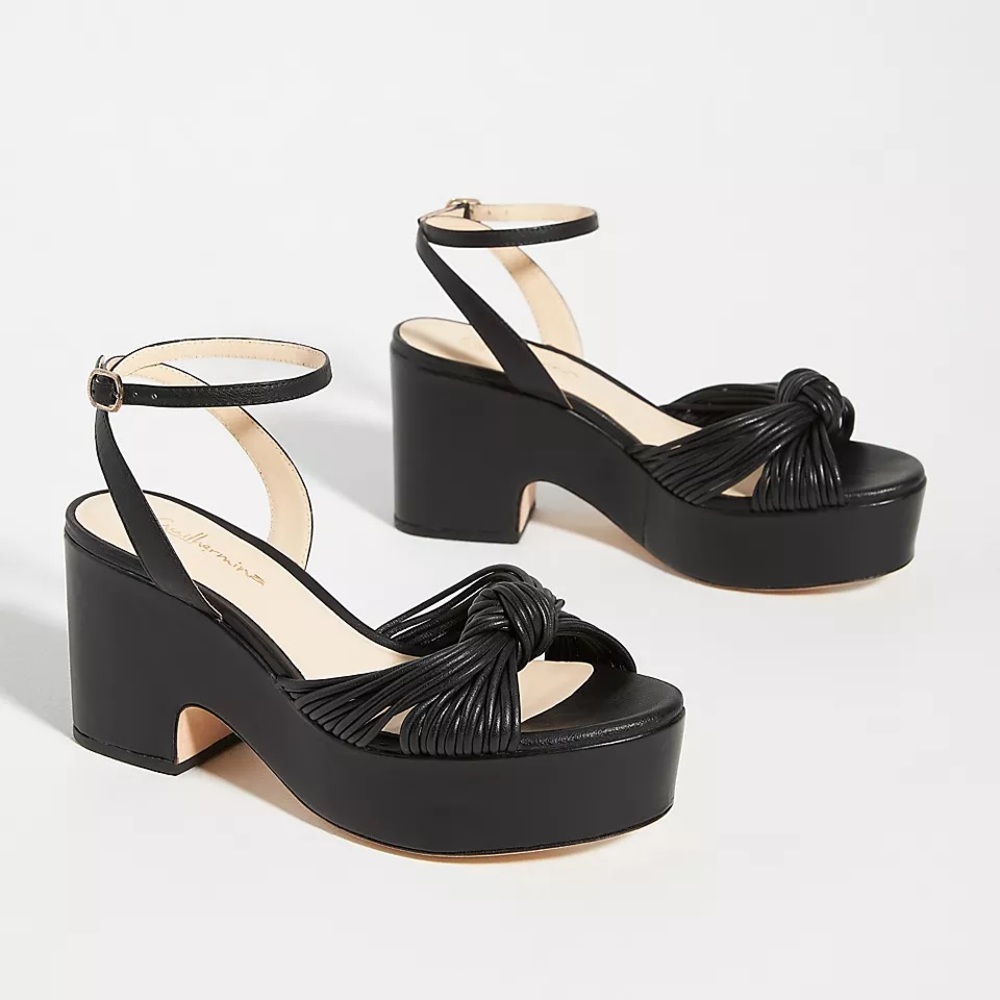 Anthropologie Black Platform Sandals